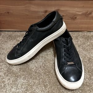 J Slides leather black leather platform sneakers 8